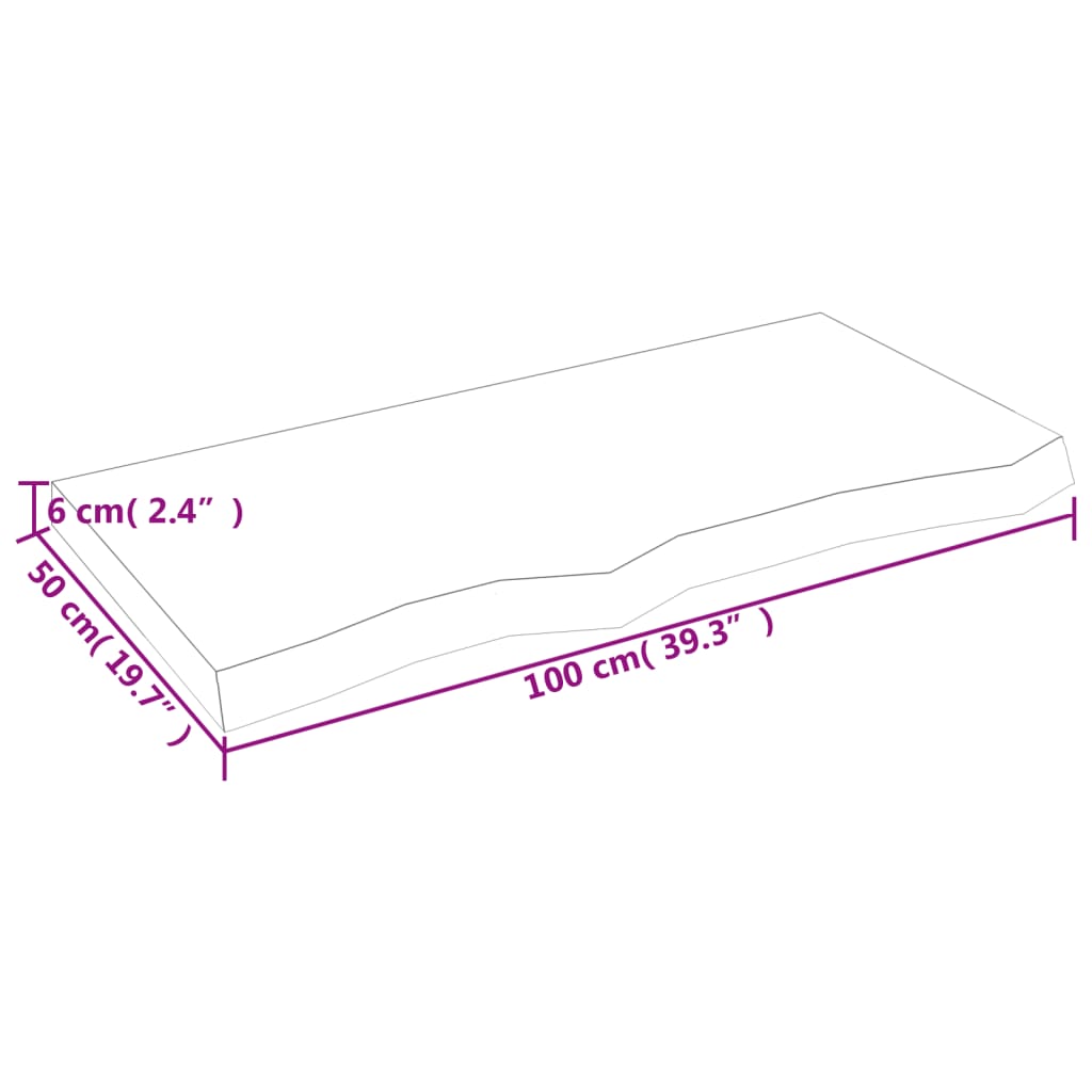 Tafelblad 100x50x(2-6)cm behandeld eikenhout donkerbruin is nu te koop bij PeponiXL, paradijselijk wonen!