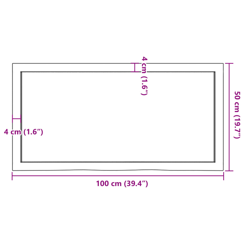 Tafelblad 100x50x(2-6)cm behandeld eikenhout donkerbruin is nu te koop bij PeponiXL, paradijselijk wonen!