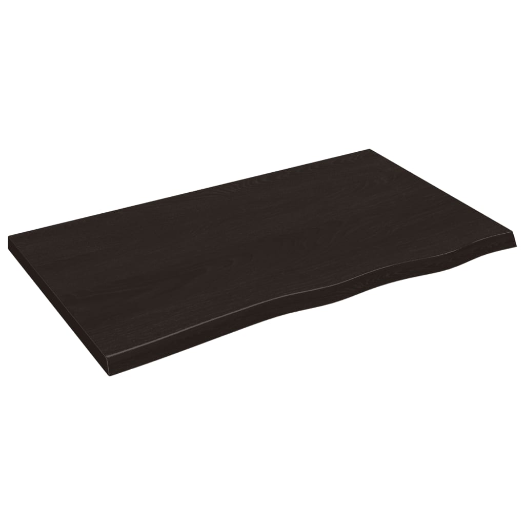 Tafelblad 100x60x(2-4)cm behandeld eikenhout donkerbruin is nu te koop bij PeponiXL, paradijselijk wonen!