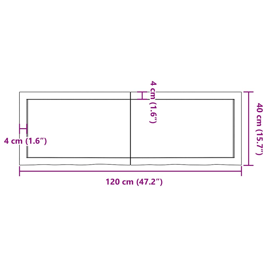 Tafelblad 120x40x(2-6)cm behandeld eikenhout donkerbruin is nu te koop bij PeponiXL, paradijselijk wonen!