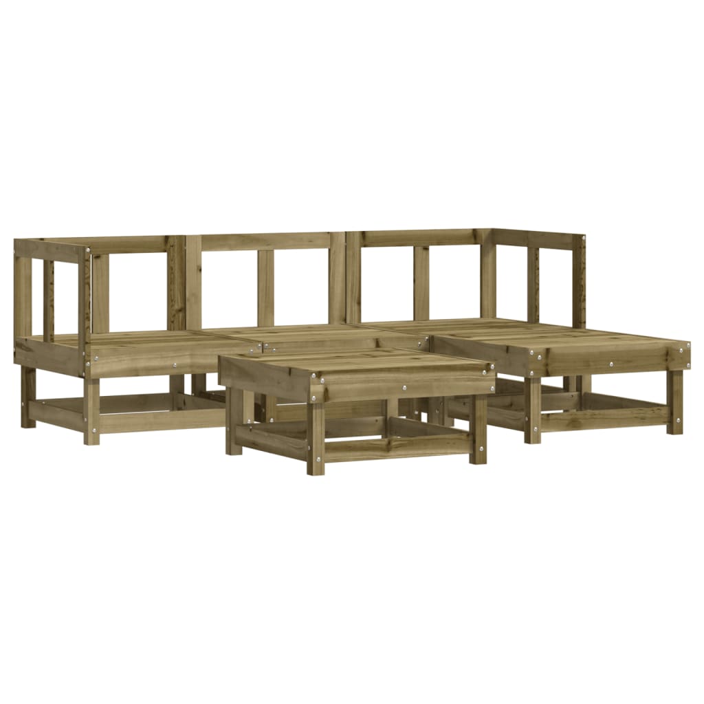 5-delige Loungeset met kussens geïmpregneerd grenenhout is nu te koop bij PeponiXL, paradijselijk wonen!