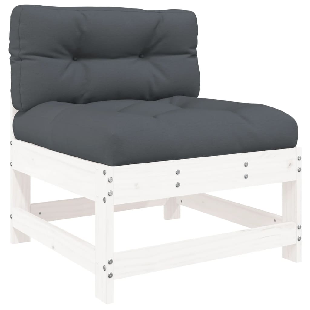 5-delige Loungeset met kussens massief hout wit is nu te koop bij PeponiXL, paradijselijk wonen!