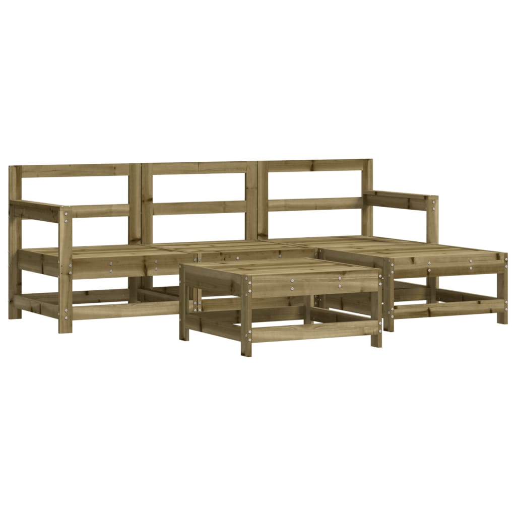 5-delige Loungeset met kussens geïmpregneerd grenenhout is nu te koop bij PeponiXL, paradijselijk wonen!