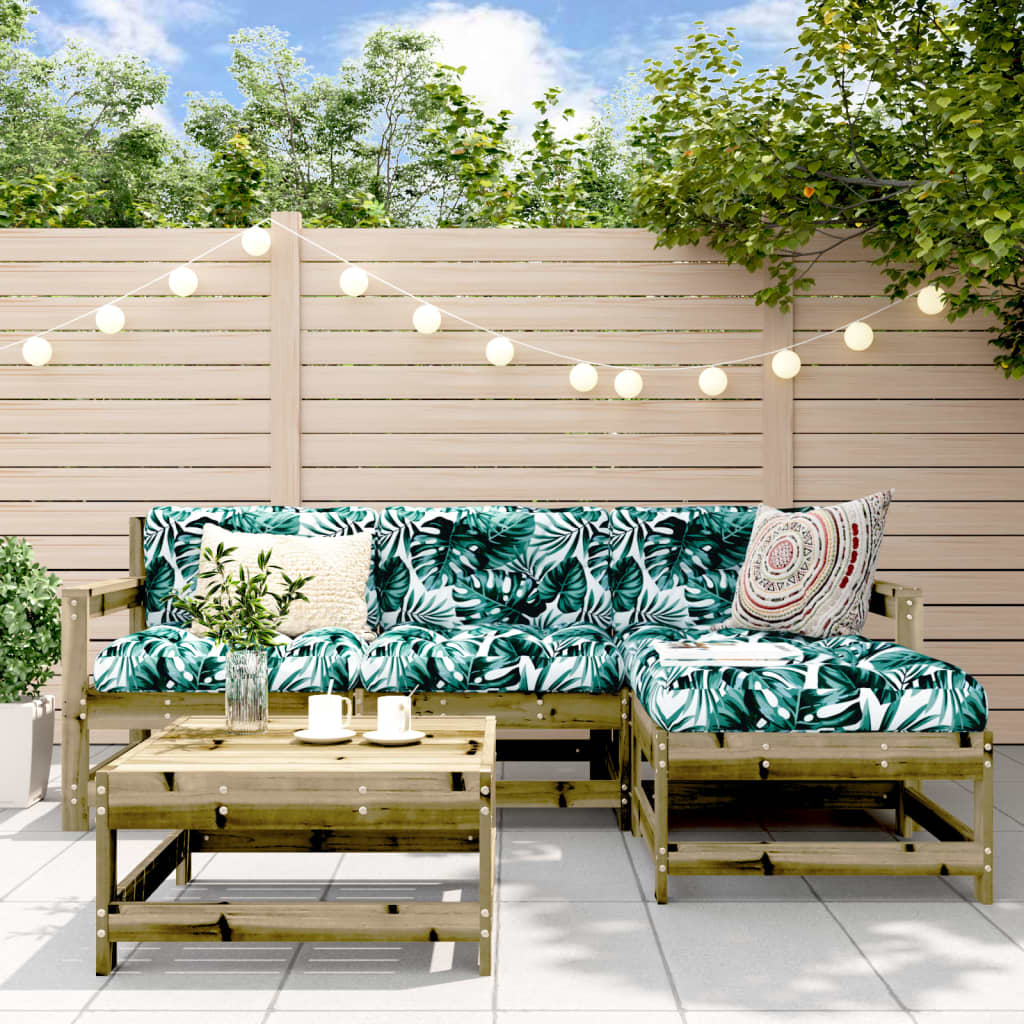5-delige Loungeset met kussens geïmpregneerd grenenhout is nu te koop bij PeponiXL, paradijselijk wonen!