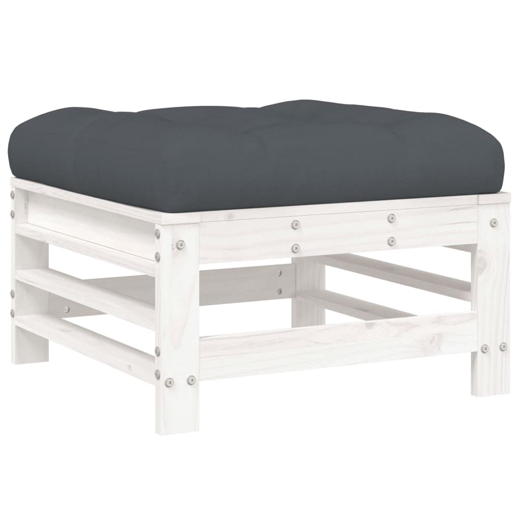 5-delige Loungeset met kussens massief hout wit is nu te koop bij PeponiXL, paradijselijk wonen!