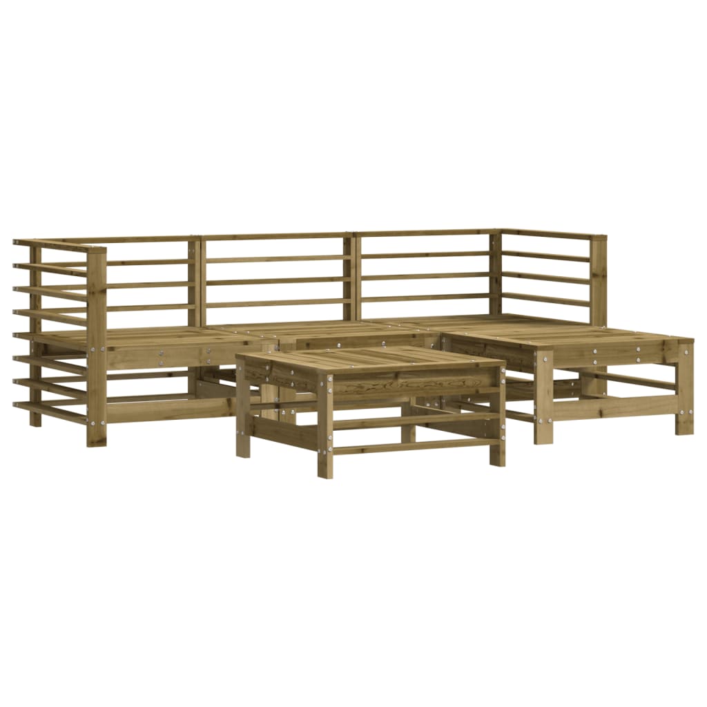 5-delige Loungeset met kussens geïmpregneerd grenenhout is nu te koop bij PeponiXL, paradijselijk wonen!