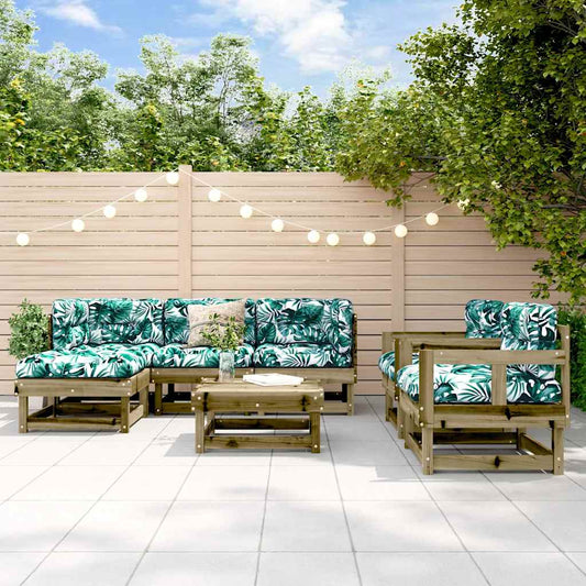 7-delige Loungeset met kussens geïmpregneerd grenenhout is nu te koop bij PeponiXL, paradijselijk wonen!