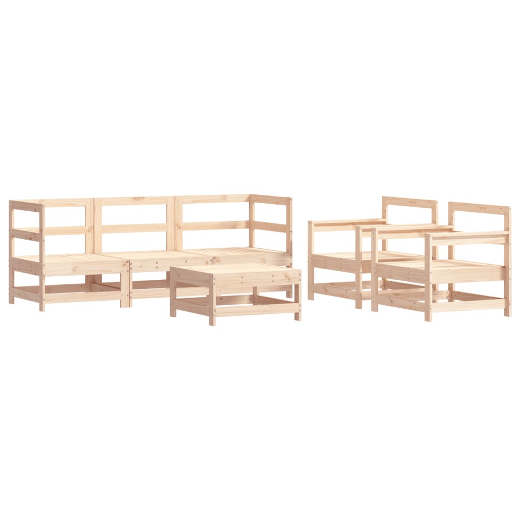 6-delige Loungeset met kussens massief hout is nu te koop bij PeponiXL, paradijselijk wonen!
