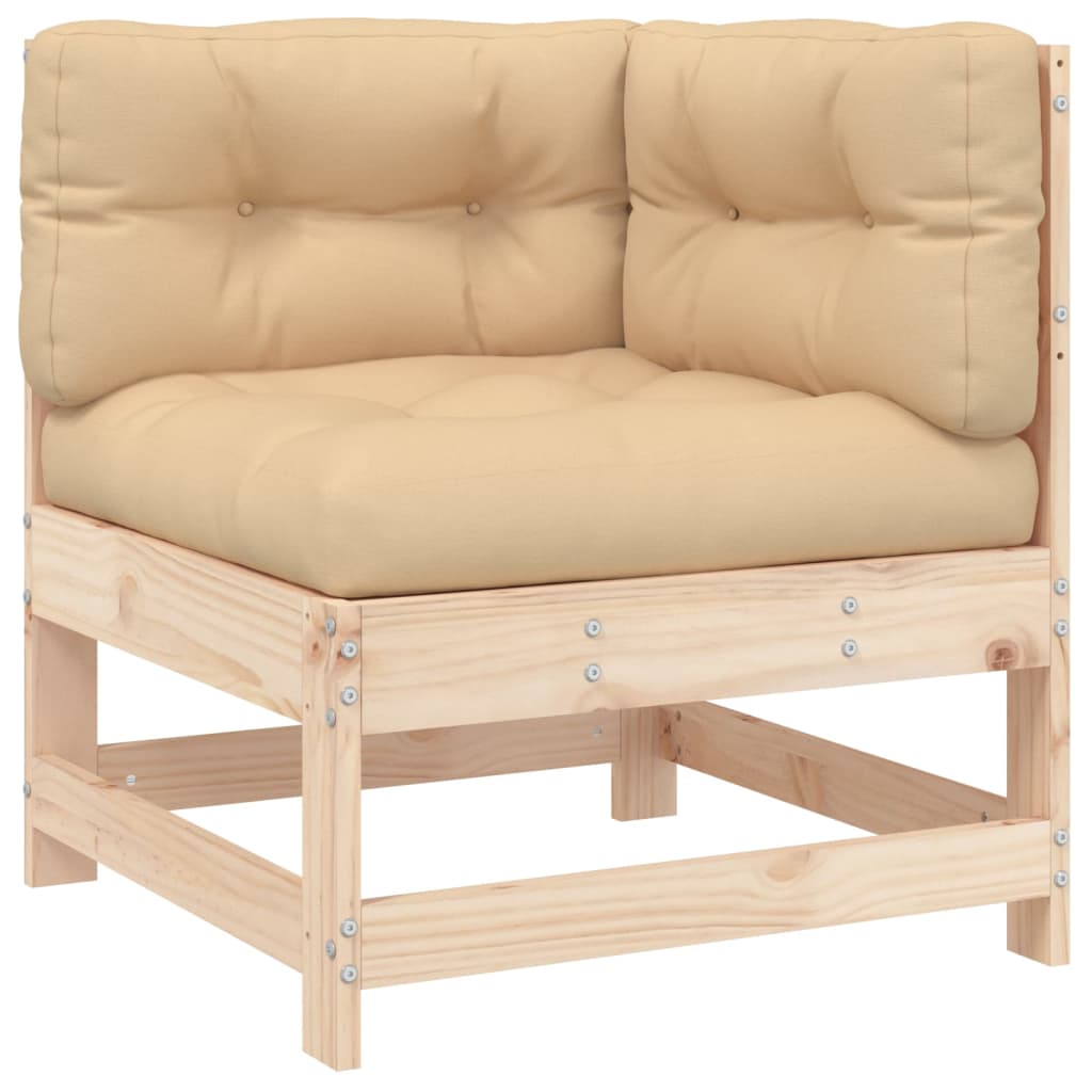 6-delige Loungeset met kussens massief hout is nu te koop bij PeponiXL, paradijselijk wonen!
