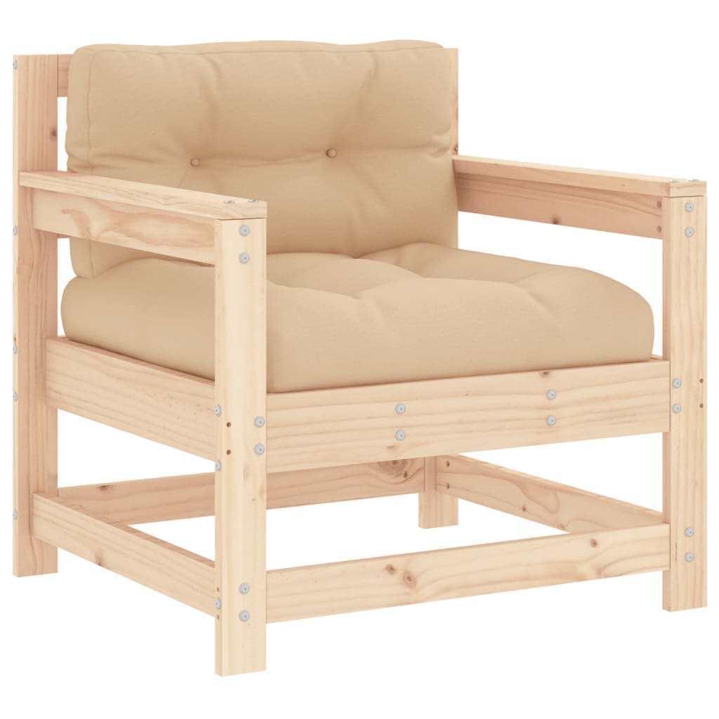 6-delige Loungeset met kussens massief hout is nu te koop bij PeponiXL, paradijselijk wonen!