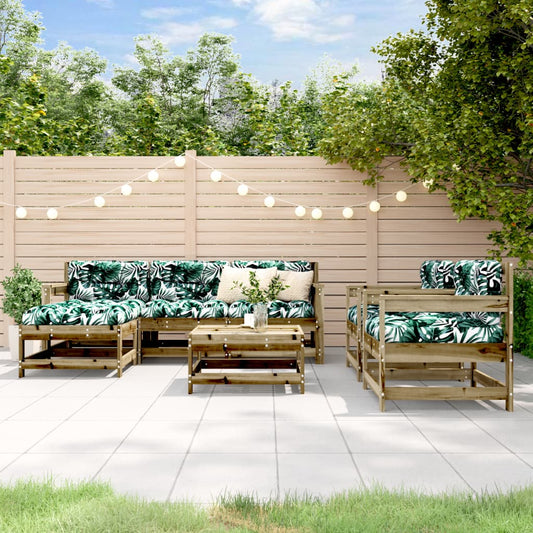 7-delige Loungeset met kussens geïmpregneerd grenenhout is nu te koop bij PeponiXL, paradijselijk wonen!