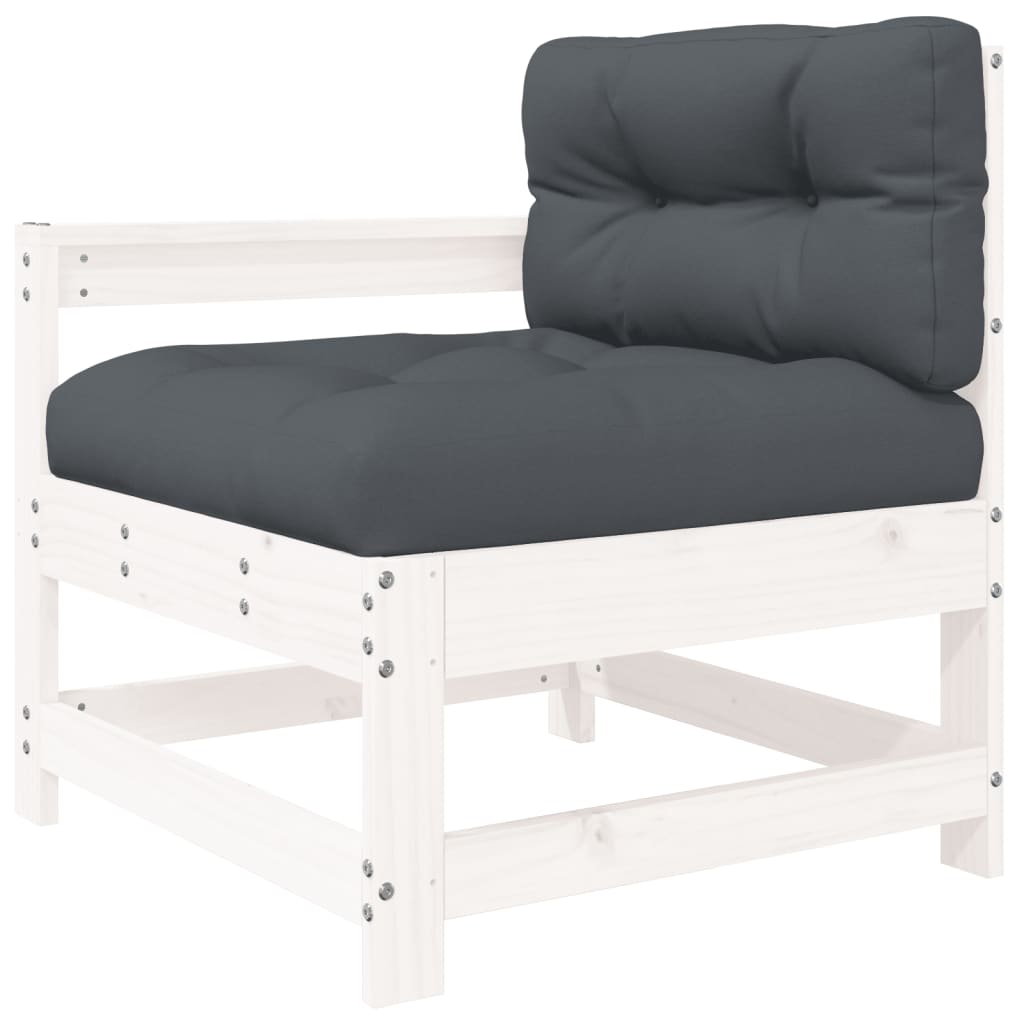 7-delige Loungeset met kussens massief hout wit is nu te koop bij PeponiXL, paradijselijk wonen!