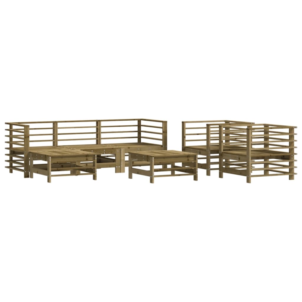 7-delige Loungeset met kussens geïmpregneerd grenenhout is nu te koop bij PeponiXL, paradijselijk wonen!