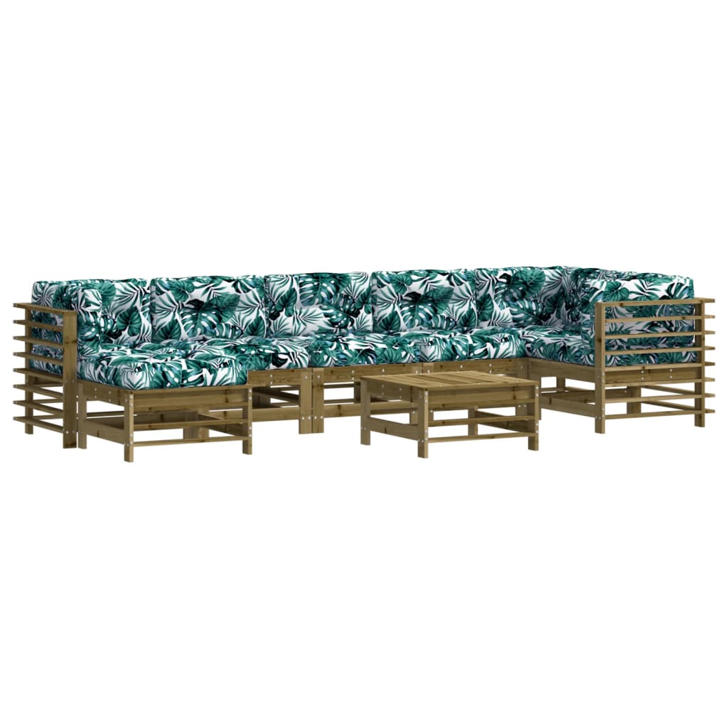 8-delige Loungeset met kussens geïmpregneerd grenenhout is nu te koop bij PeponiXL, paradijselijk wonen!