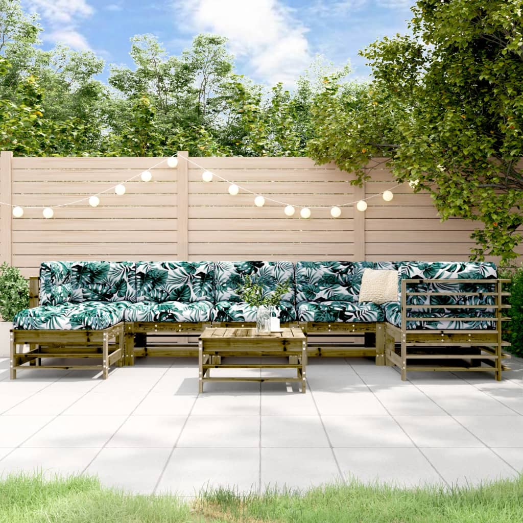 8-delige Loungeset met kussens geïmpregneerd grenenhout is nu te koop bij PeponiXL, paradijselijk wonen!