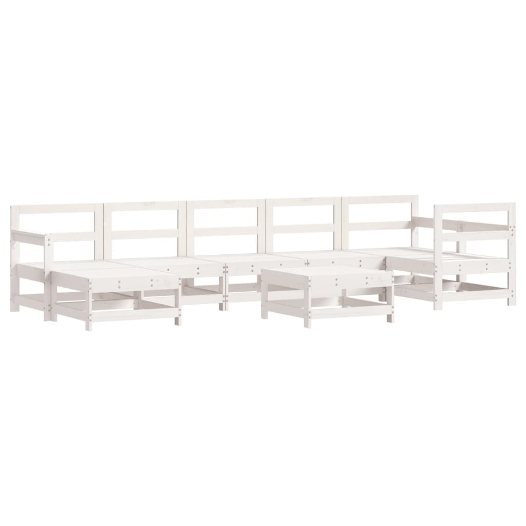 8-delige Loungeset met kussens massief hout wit is nu te koop bij PeponiXL, paradijselijk wonen!