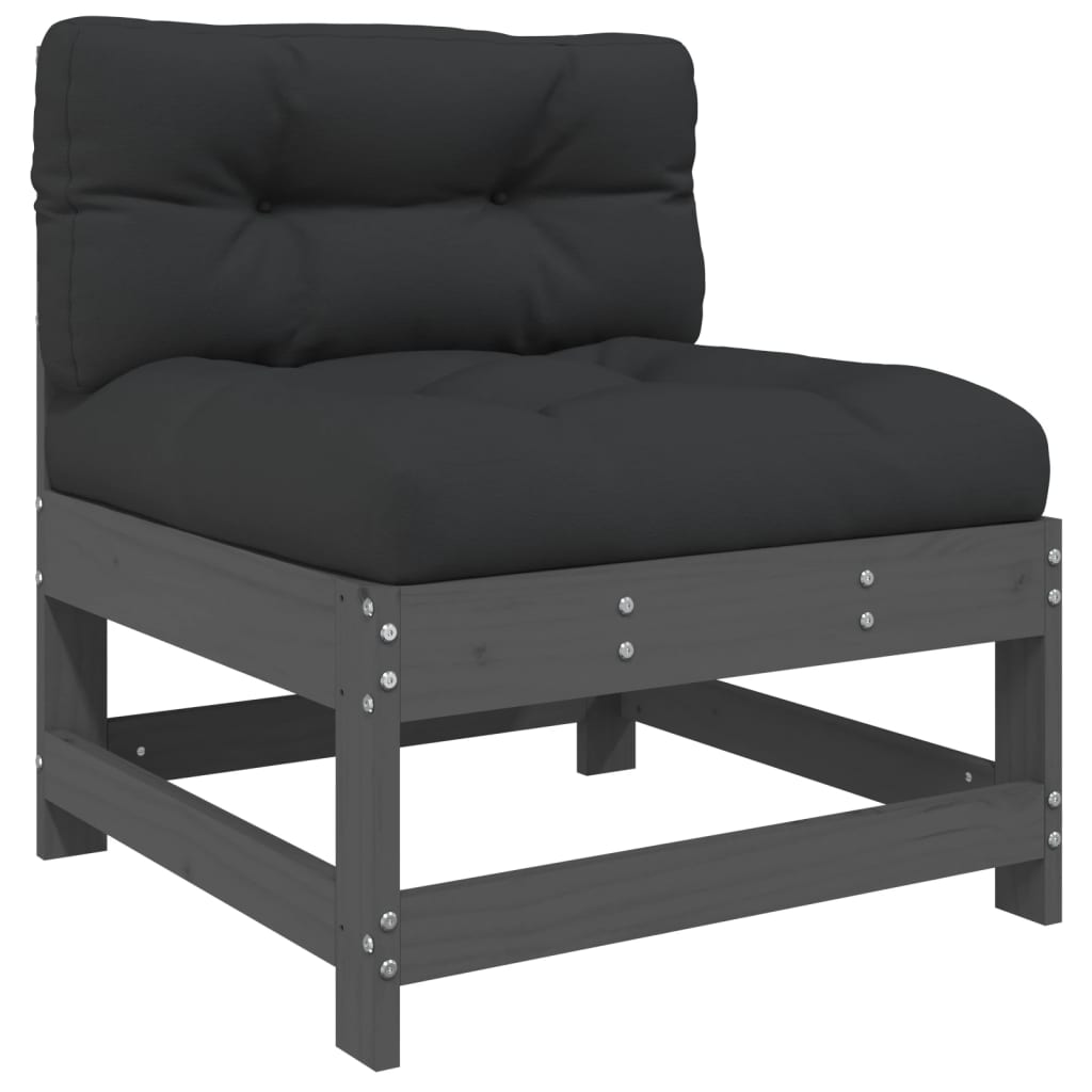 6-delige Loungeset met kussens massief hout grijs is nu te koop bij PeponiXL, paradijselijk wonen!
