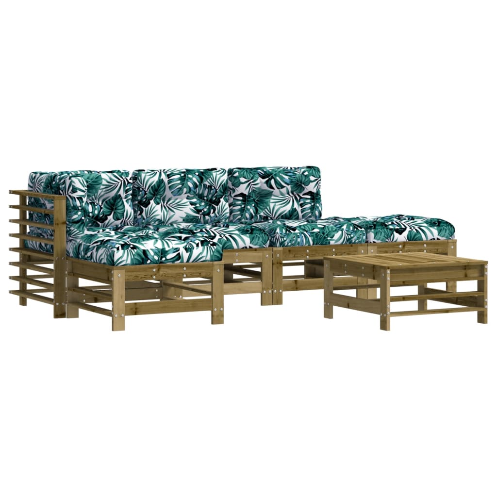 6-delige Loungeset met kussens geïmpregneerd grenenhout is nu te koop bij PeponiXL, paradijselijk wonen!