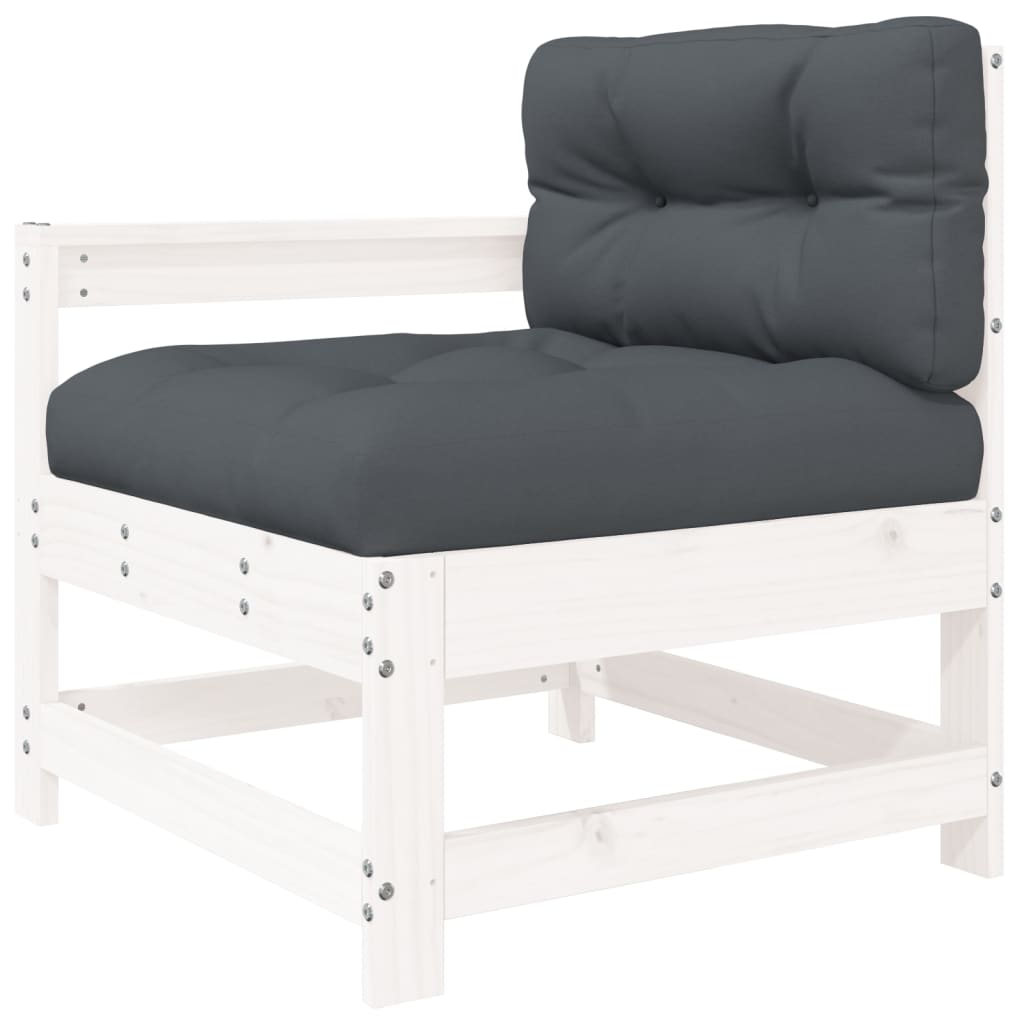 7-delige Loungeset met kussens massief hout wit is nu te koop bij PeponiXL, paradijselijk wonen!