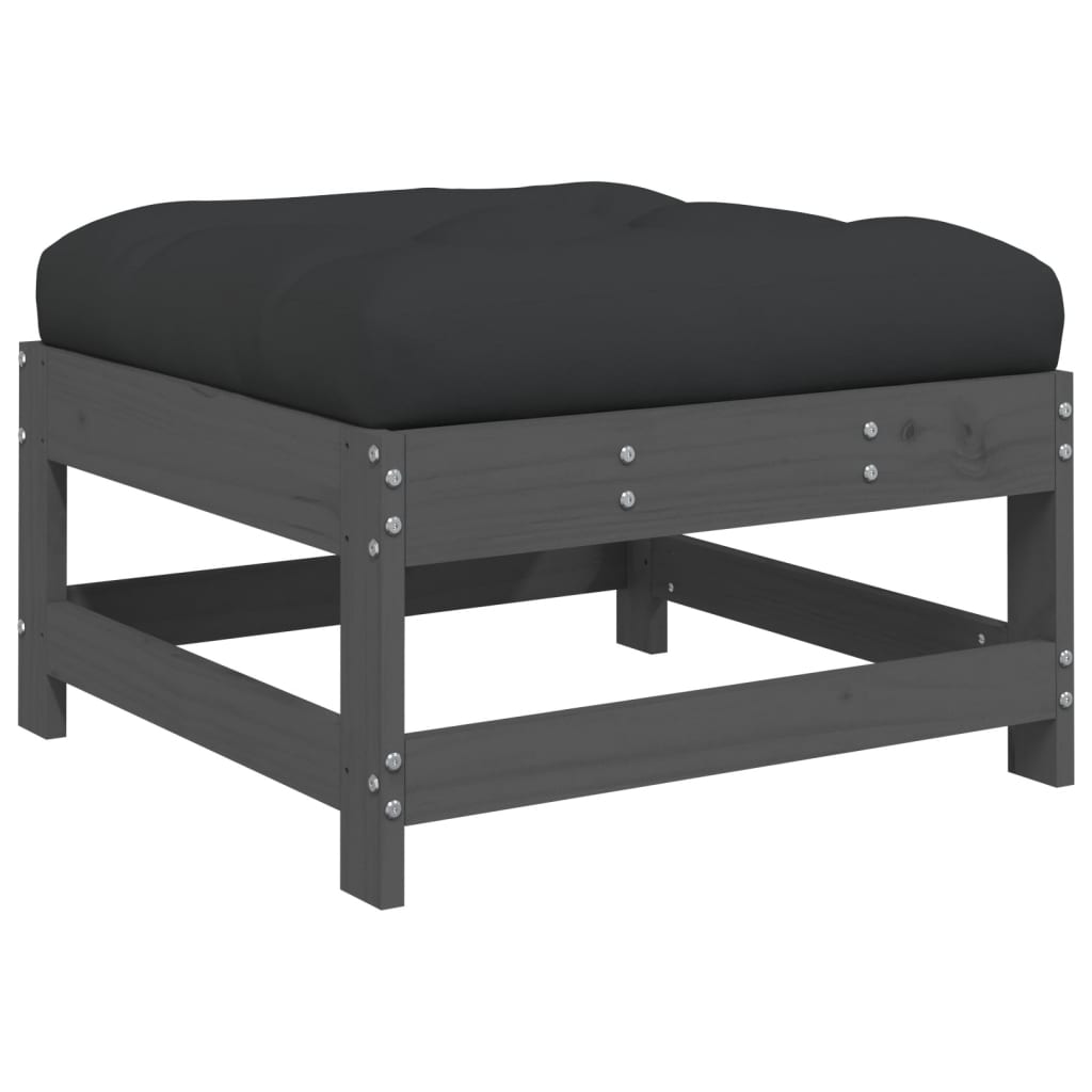 7-delige Loungeset met kussens massief hout grijs is nu te koop bij PeponiXL, paradijselijk wonen!