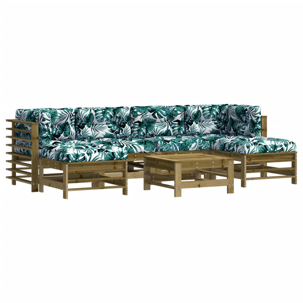 7-delige Loungeset met kussens geïmpregneerd grenenhout is nu te koop bij PeponiXL, paradijselijk wonen!