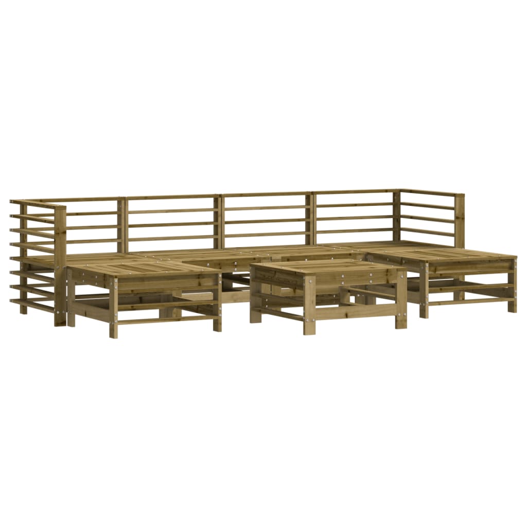 7-delige Loungeset met kussens geïmpregneerd grenenhout is nu te koop bij PeponiXL, paradijselijk wonen!