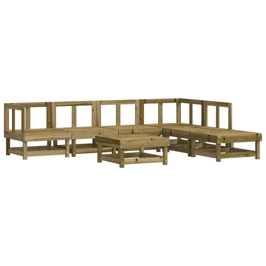 7-delige Loungeset met kussens geïmpregneerd grenenhout is nu te koop bij PeponiXL, paradijselijk wonen!