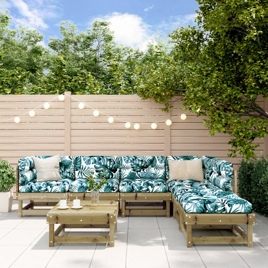 7-delige Loungeset met kussens geïmpregneerd grenenhout is nu te koop bij PeponiXL, paradijselijk wonen!