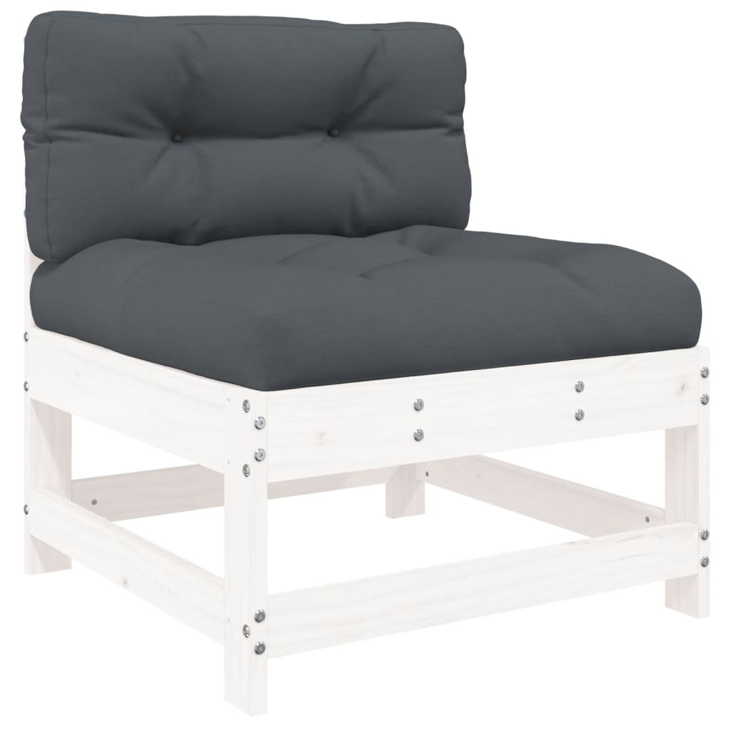6-delige Loungeset met kussens massief hout wit is nu te koop bij PeponiXL, paradijselijk wonen!