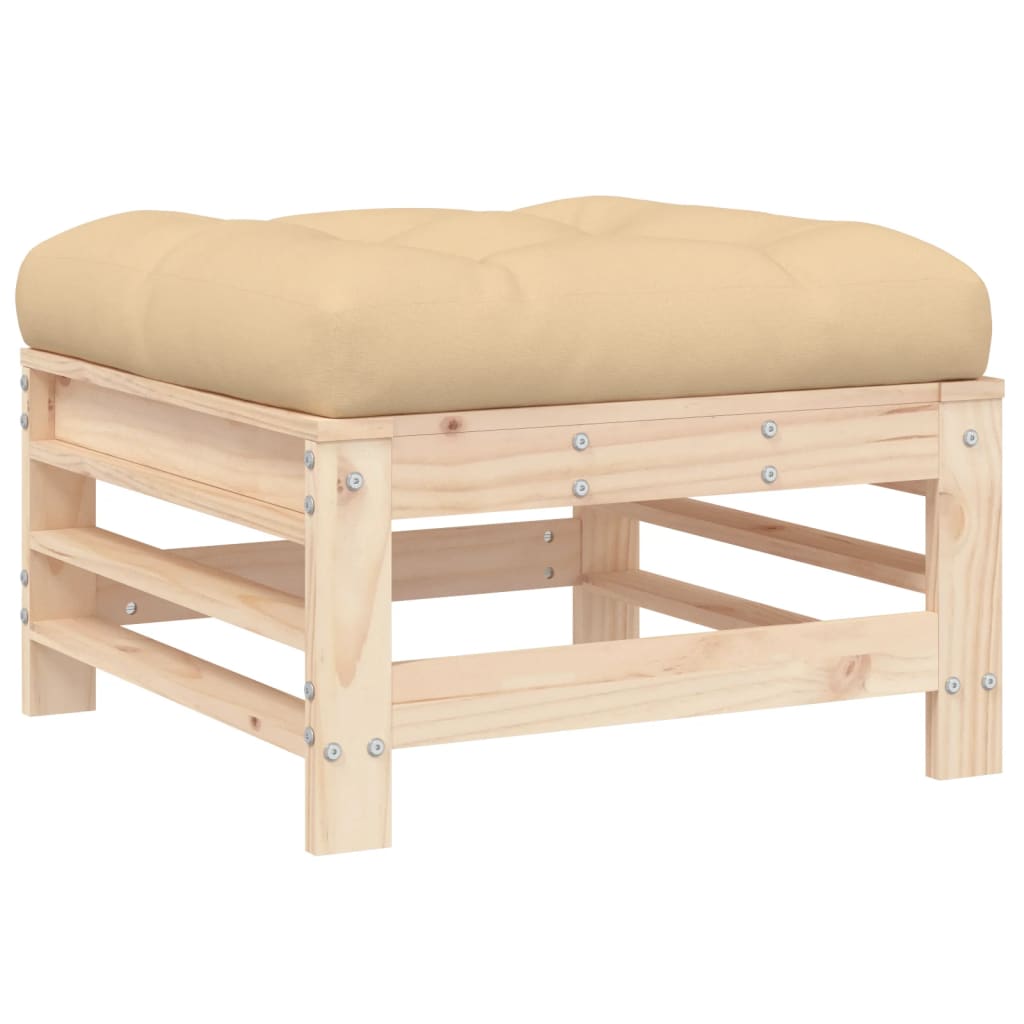 6-delige Loungeset met kussens massief hout is nu te koop bij PeponiXL, paradijselijk wonen!