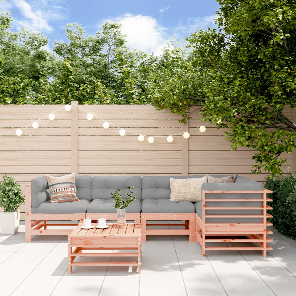 6-delige Loungeset met kussens massief douglashout is nu te koop bij PeponiXL, paradijselijk wonen!