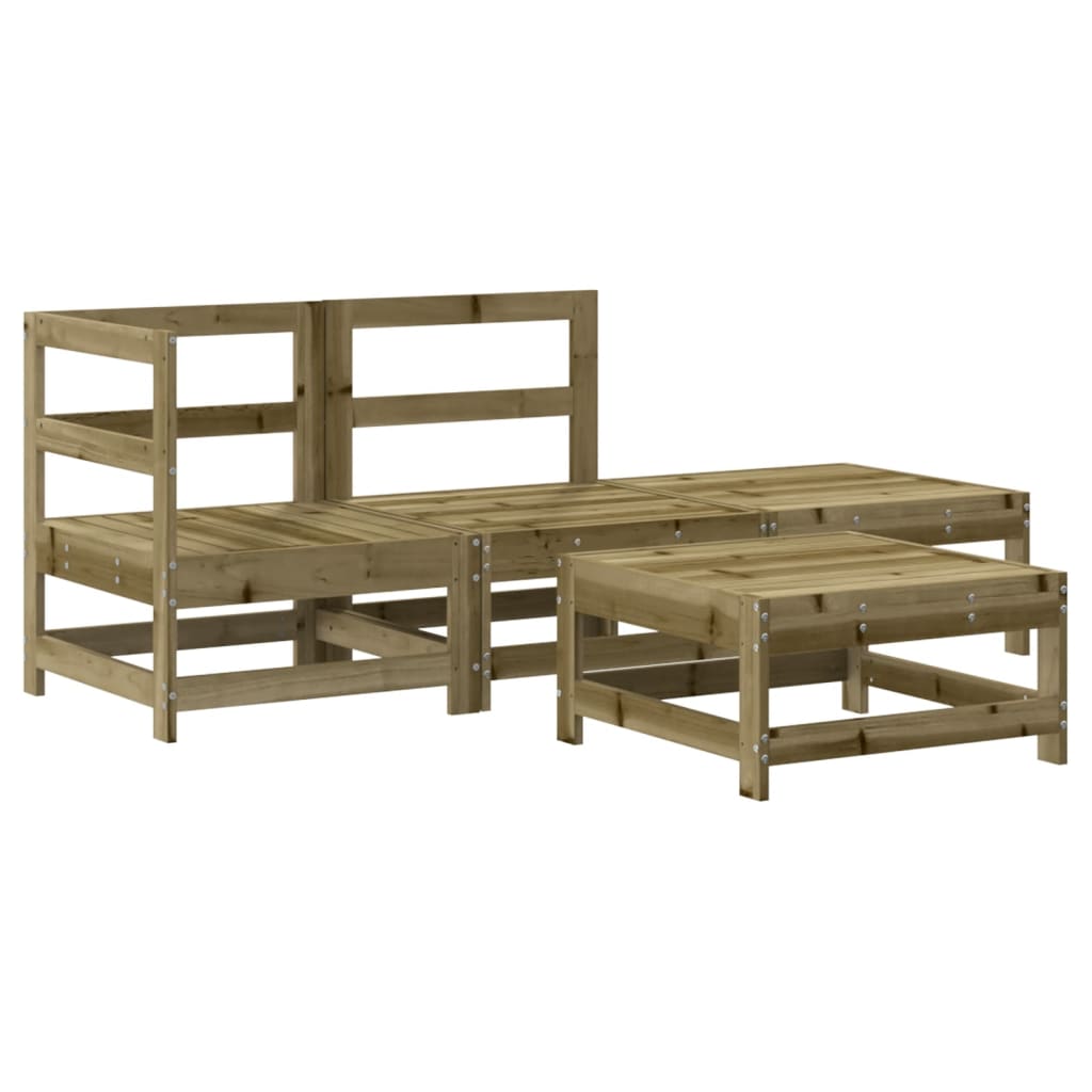 4-delige Loungeset met kussens geïmpregneerd grenenhout is nu te koop bij PeponiXL, paradijselijk wonen!