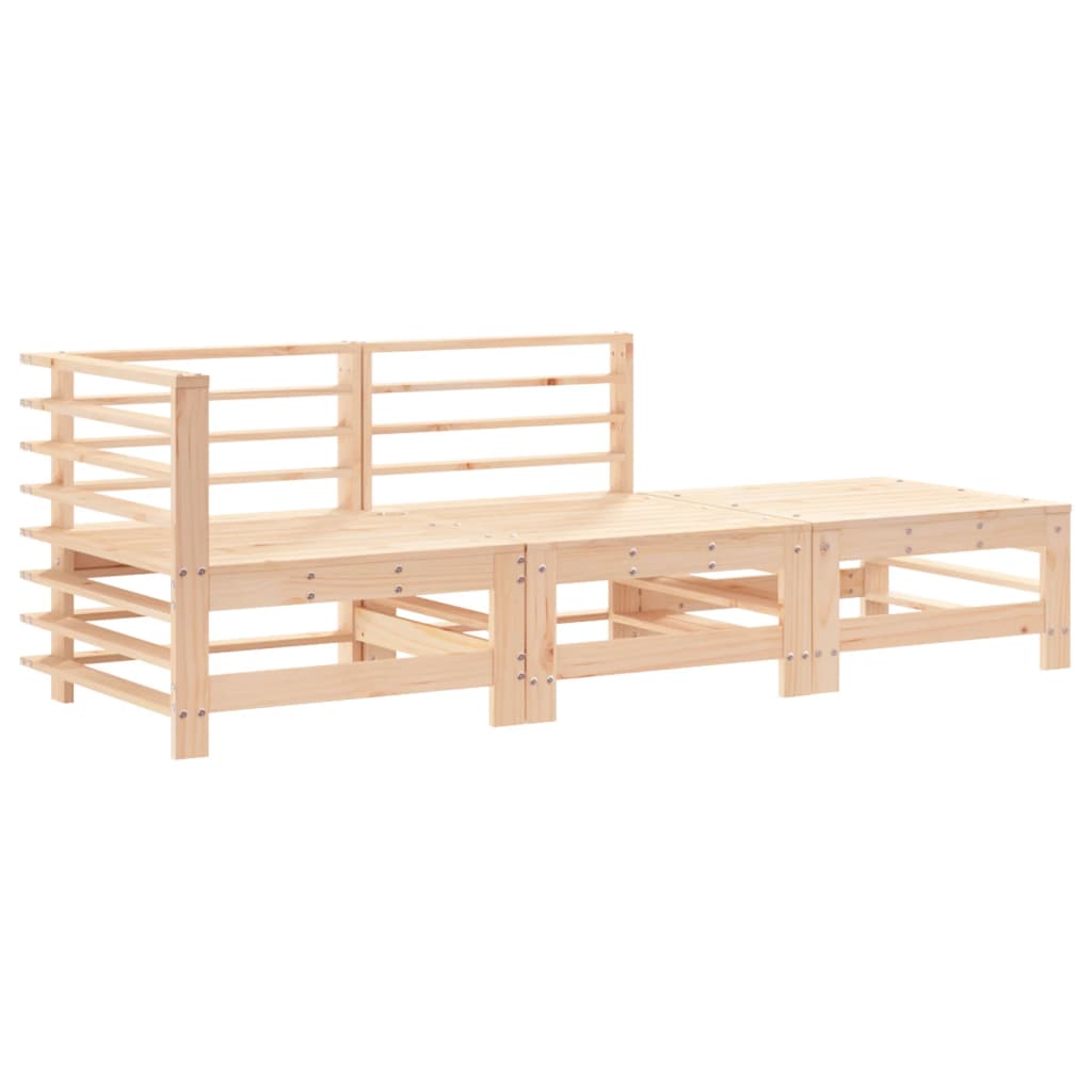 3-delige Loungeset met kussens massief hout is nu te koop bij PeponiXL, paradijselijk wonen!