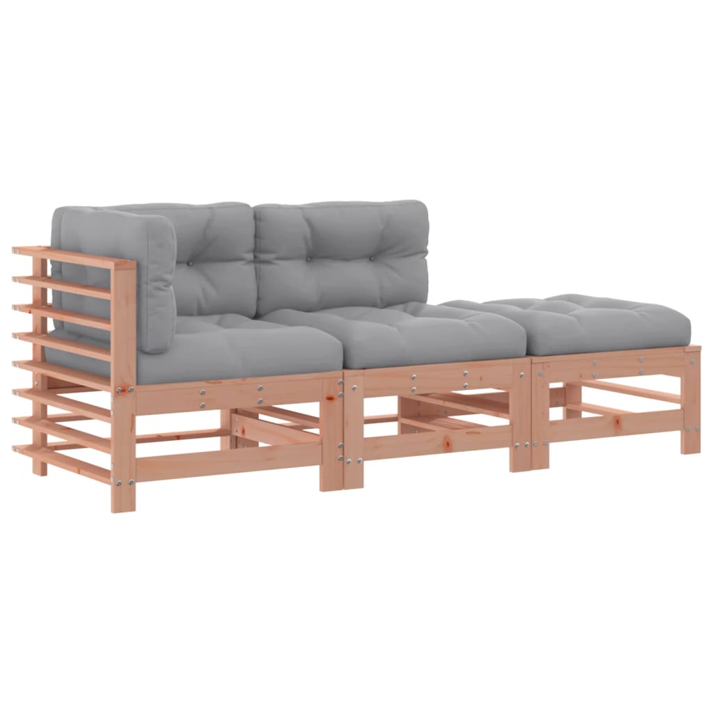 3-delige Loungeset met kussens massief douglashout is nu te koop bij PeponiXL, paradijselijk wonen!
