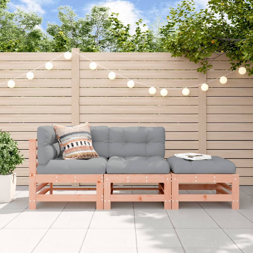 3-delige Loungeset met kussens massief douglashout is nu te koop bij PeponiXL, paradijselijk wonen!