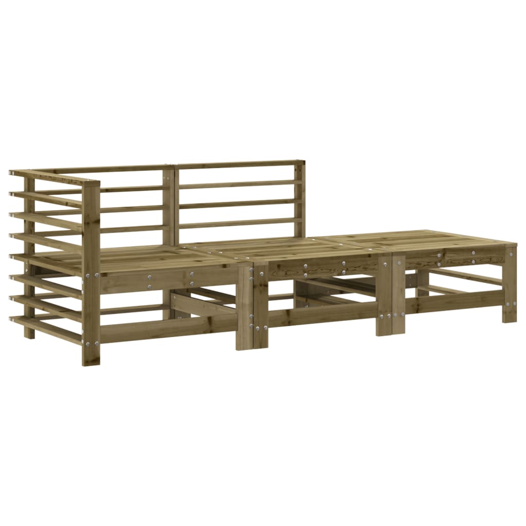 3-delige Loungeset met kussens geïmpregneerd grenenhout is nu te koop bij PeponiXL, paradijselijk wonen!