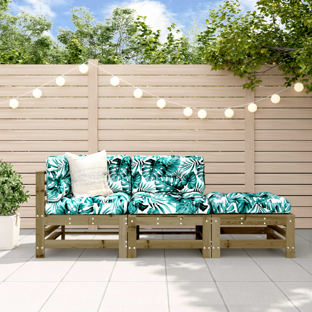 3-delige Loungeset met kussens geïmpregneerd grenenhout is nu te koop bij PeponiXL, paradijselijk wonen!