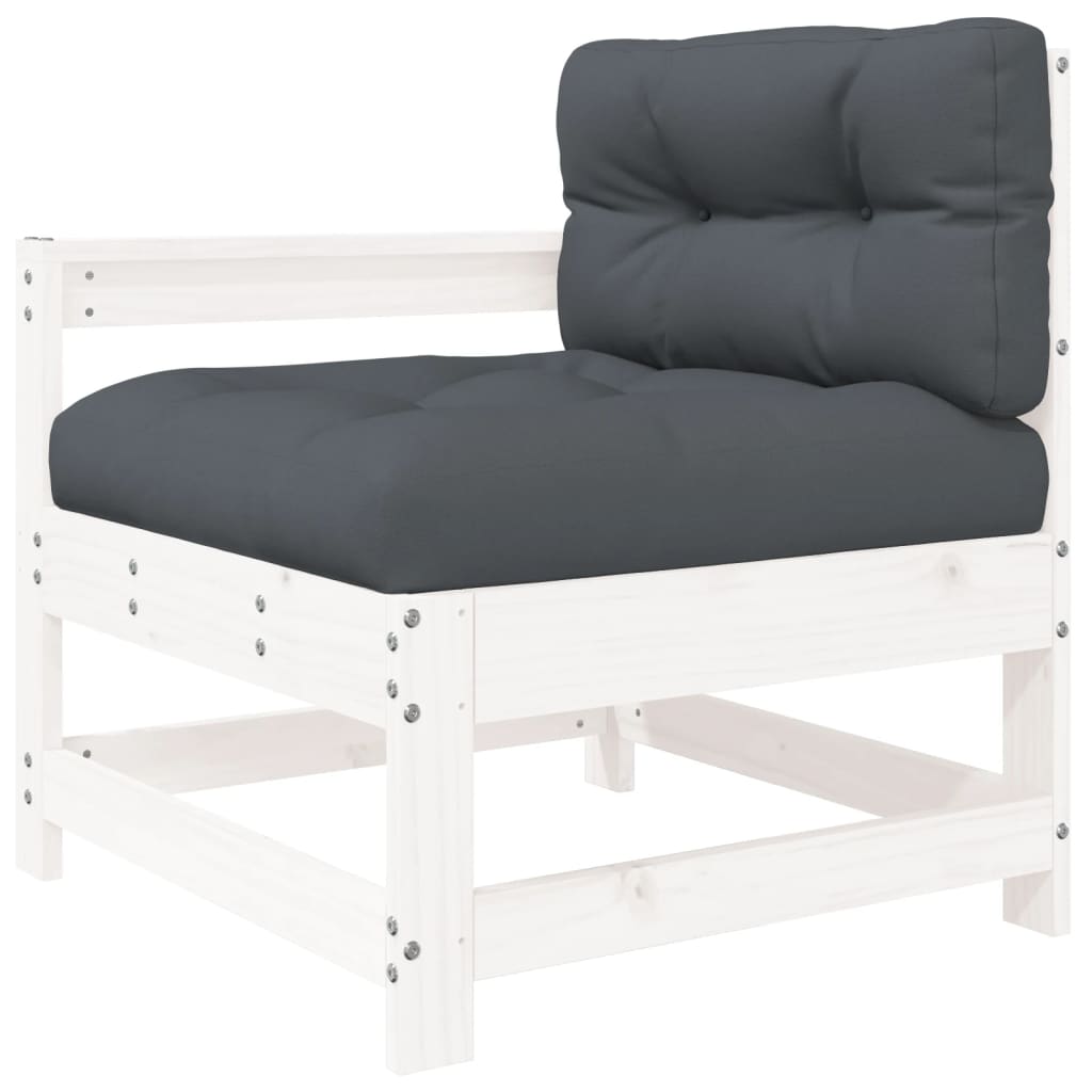 5-delige Loungeset met kussens massief hout wit is nu te koop bij PeponiXL, paradijselijk wonen!