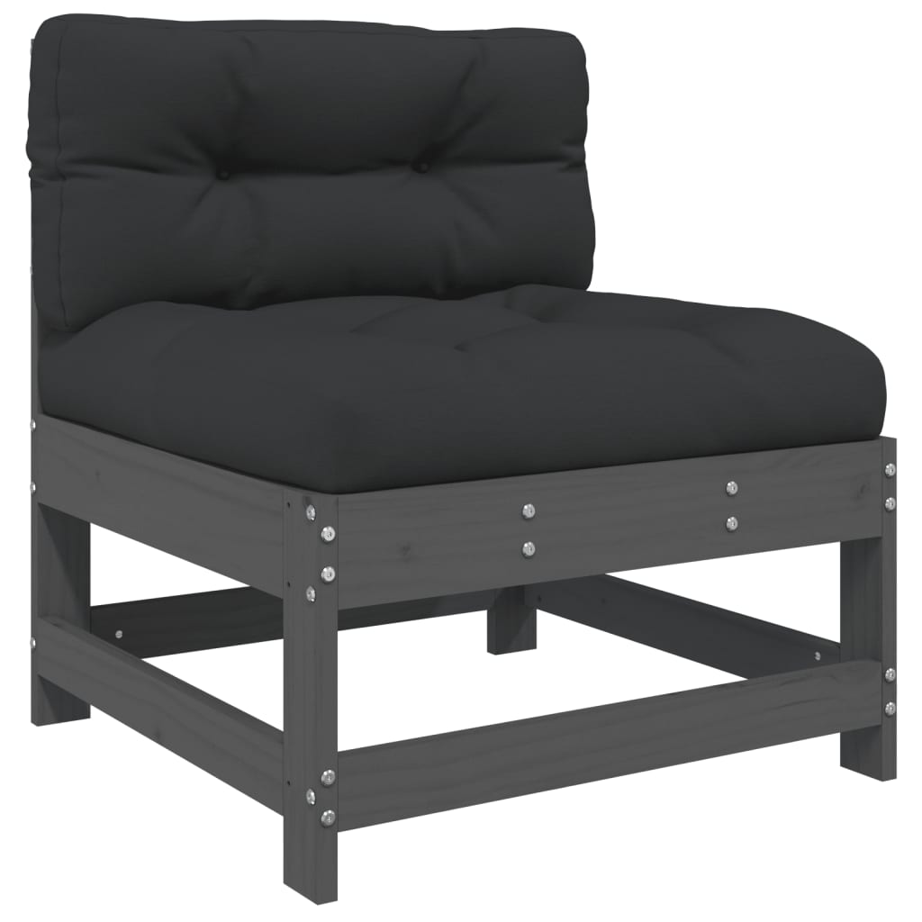 5-delige Loungeset met kussens massief hout grijs is nu te koop bij PeponiXL, paradijselijk wonen!