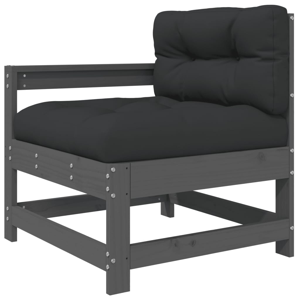 5-delige Loungeset met kussens massief hout grijs is nu te koop bij PeponiXL, paradijselijk wonen!