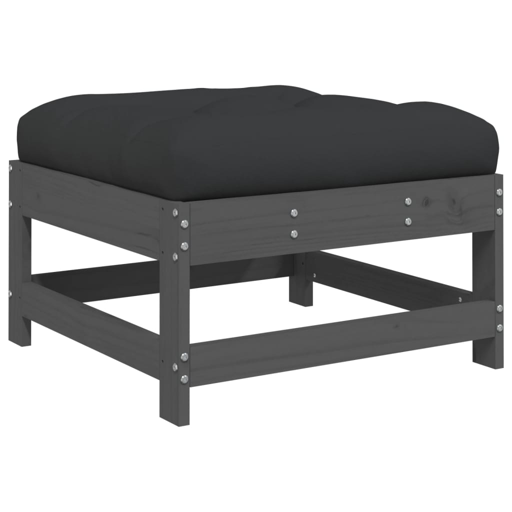 5-delige Loungeset met kussens massief hout grijs is nu te koop bij PeponiXL, paradijselijk wonen!