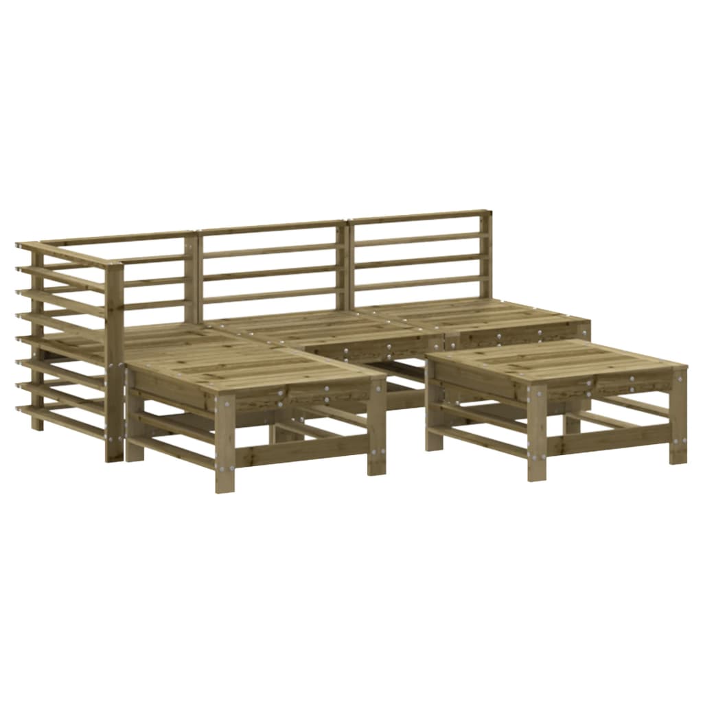 5-delige Loungeset met kussens geïmpregneerd grenenhout is nu te koop bij PeponiXL, paradijselijk wonen!