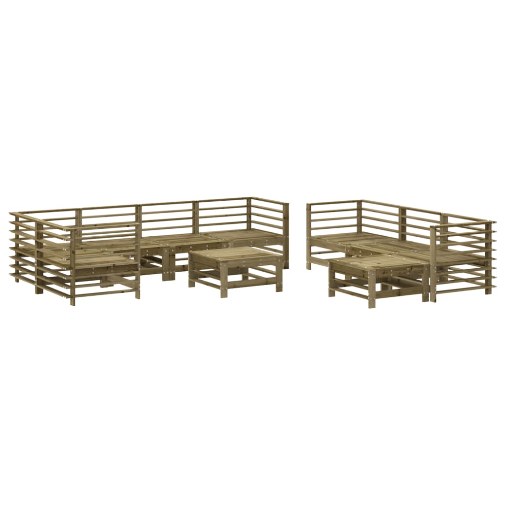 10-delige Loungeset met kussens geïmpregneerd grenenhout is nu te koop bij PeponiXL, paradijselijk wonen!