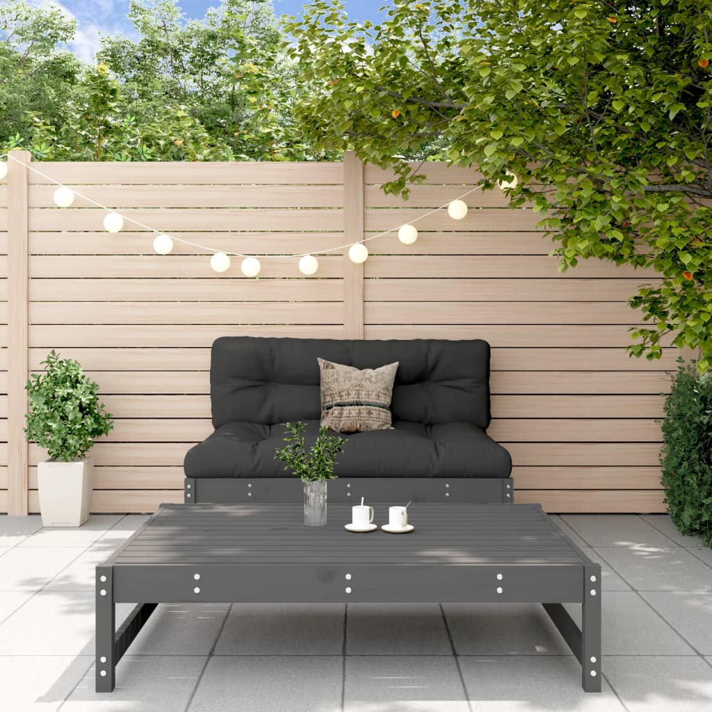 2-delige Loungeset met kussens massief hout grijs is nu te koop bij PeponiXL, paradijselijk wonen!