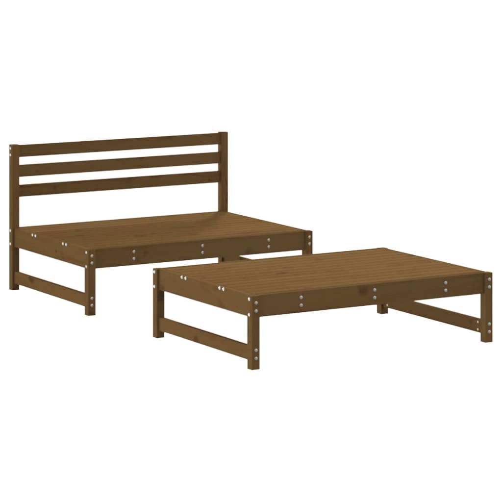 2-delige Loungeset met kussens massief hout honingbruin is nu te koop bij PeponiXL, paradijselijk wonen!