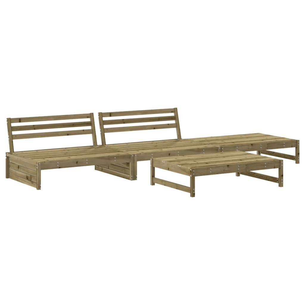 4-delige Loungeset met kussens geïmpregneerd grenenhout is nu te koop bij PeponiXL, paradijselijk wonen!