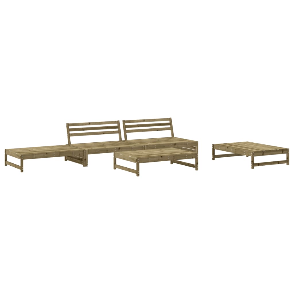5-delige Loungeset met kussens geïmpregneerd grenenhout is nu te koop bij PeponiXL, paradijselijk wonen!