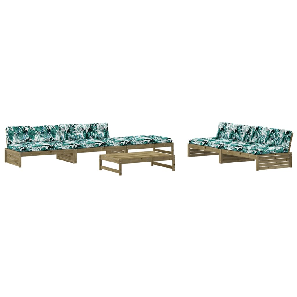 6-delige Loungeset met kussens geïmpregneerd grenenhout is nu te koop bij PeponiXL, paradijselijk wonen!