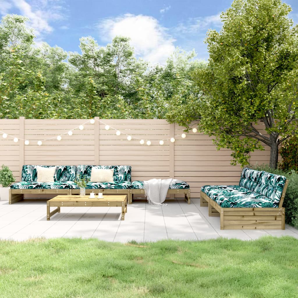6-delige Loungeset met kussens geïmpregneerd grenenhout is nu te koop bij PeponiXL, paradijselijk wonen!