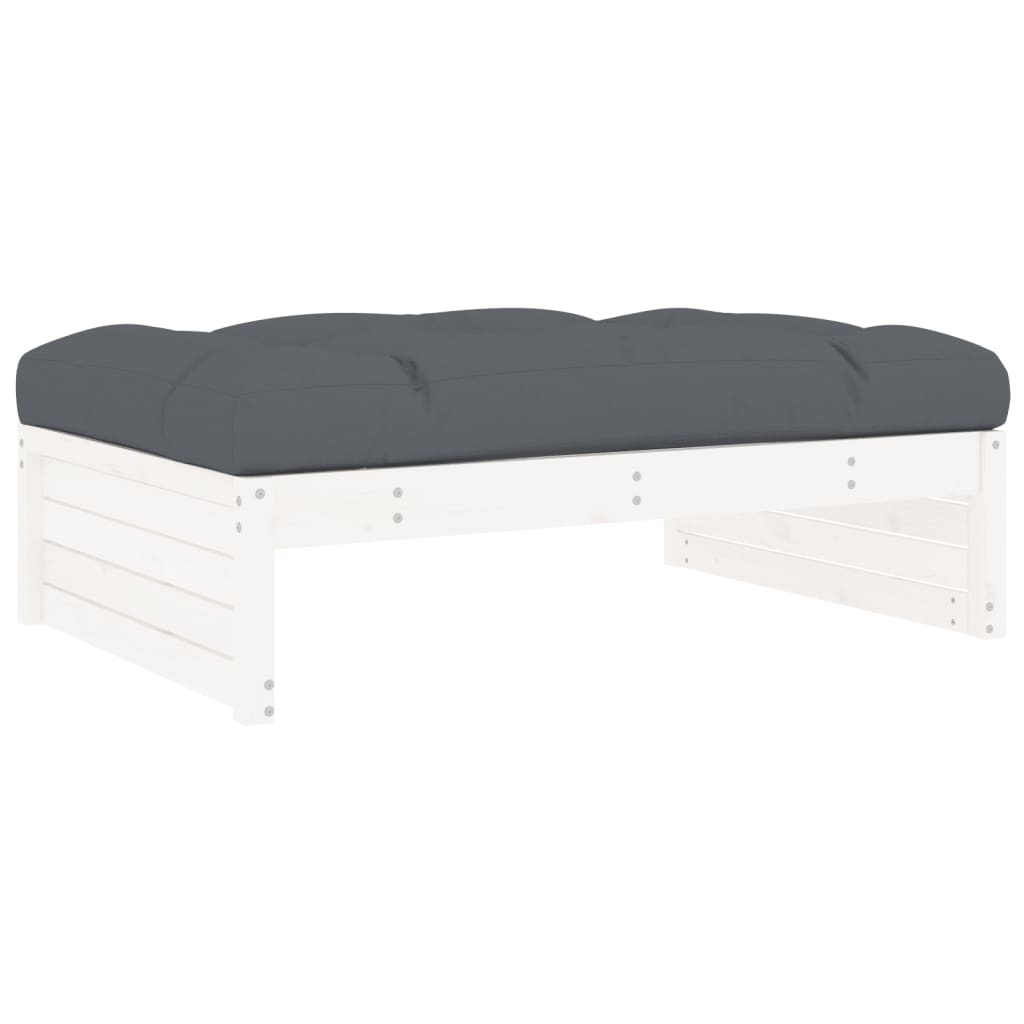 2-delige Loungeset met kussens massief hout wit is nu te koop bij PeponiXL, paradijselijk wonen!